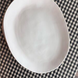 West Elm Classic White & Gold Oval Platter
